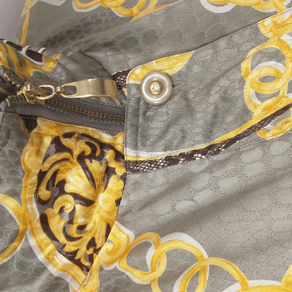 Silk Bomber Jacket Vintage NWT Versace Look Gold Chain Pattern mrkL Oversized - Picture 2 of 13